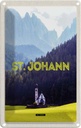 Blechschild 18x12 cm St. Johann Urlaub in Tirol Österreich Kirche Bildmotiv Reisemotiv Abenteuer Reisen