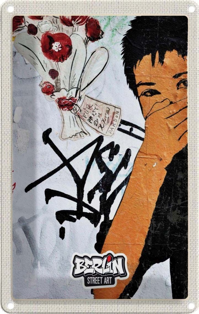 [LA-1782465] Blechschild 18x12 cm Berlin Hauptstadt Kreuzberg Graffiti Bildmotiv Reisemotiv Abenteuer Reisen Urlaub