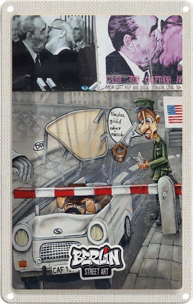[LA-1782472] Blechschild 18x12 cm Berlin Graffiti Innenstadt Kunst Street Bildmotiv Reisemotiv Abenteuer Reisen Urlaub
