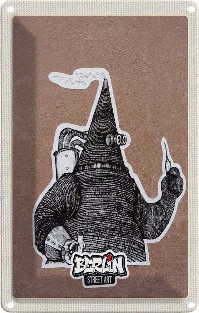 [LA-1782475] Blechschild 18x12 cm Berlin Deutschland Kunst auf Straße Bildmotiv Reisemotiv Abenteuer Reisen Urlaub
