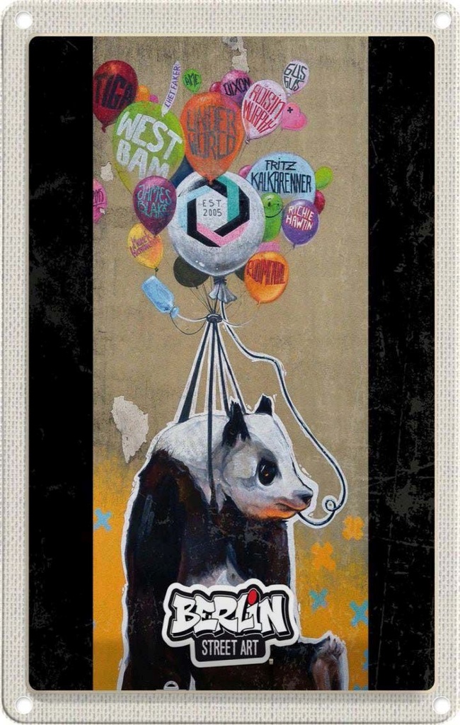 [LA-1782476] Blechschild 18x12 cm Berliner Bär Urlaub Knut Wappen Graffiti Trip Bildmotiv Reisemotiv Abenteuer Reisen