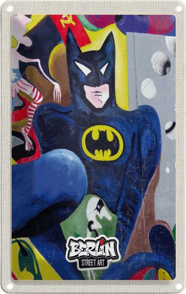[LA-1782478] Blechschild 18x12 cm Berlin Hauptstadt Deutschland Batman Bildmotiv Reisemotiv Abenteuer Reisen Urlaub