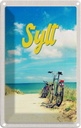 Blechschild 18x12 cm Sylt Strand Urlaub Meer Sand Sommer Fahrrad Bildmotiv Reisemotiv Abenteuer Reisen