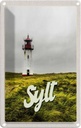Blechschild 18x12 cm Sylt Strand Leuchtturm Wiese Bildmotiv Reisemotiv Abenteuer Reisen Urlaub