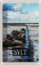 Blechschild 18x12 cm Sylt Insel Reisen Urlaub Strand Meer Ebbe und Flut Bildmotiv Reisemotiv Abenteuer
