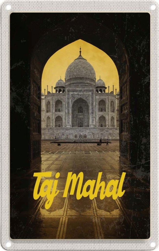 [LA-1782495] Blechschild 18x12 cm Indien Taj Mahal Kultur Religion Bildmotiv Reisemotiv Abenteuer Reisen Urlaub