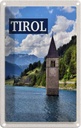 Blechschild 18x12 cm Tirol Österreich Kirchturm im Wasser Bildmotiv Reisemotiv Abenteuer Reisen Urlaub