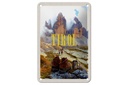 Blechschild 18x12 cm Tirol Wanderung Schuhe kaltes Getränk Bildmotiv Reisemotiv Abenteuer Reisen
