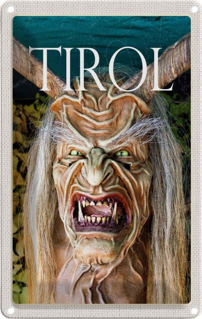 [LA-1782508] Blechschild 18x12 cm Osttirol der Krampus Monster Teufel Bildmotiv Reisemotiv Abenteuer Reisen Urlaub