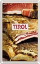Blechschild 18x12 cm Tirol Österreich getrocknetes Fleisch Bildmotiv Reisemotiv Abenteuer Reisen Urlaub