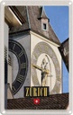 Blechschild 18x12 cm Zürich Kirchenuhr Gold Architektur Häuser