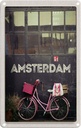 Blechschild 18x12 cm Amsterdam Stadt Fahrradzu Fuß Bildmotiv Reisemotiv Abenteuer Reisen Urlaub