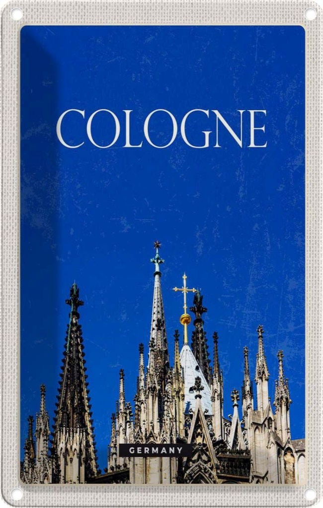 [LA-1782548] Blechschild 18x12 cm Köln Deutschland Kölner Dom Kirche Bildmotiv Reisemotiv Abenteuer Reisen Urlaub