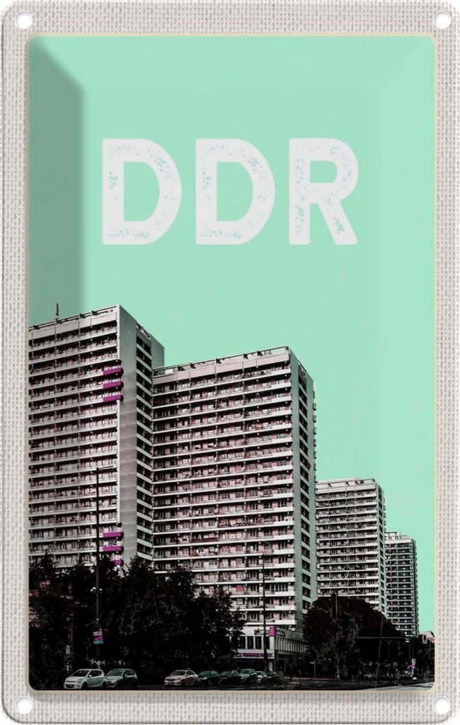 [LA-1782561] Blechschild 18x12 cm Deutschland DDR Zeit Hochhäuser Krieg Bildmotiv Reisemotiv Abenteuer Reisen Urlaub