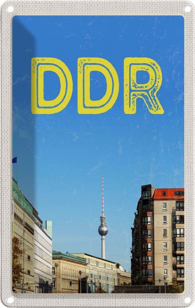 [LA-1782562] Blechschild 18x12 cm Berlin Deutschland Fernsehturm DDR Bildmotiv Reisemotiv Abenteuer Reisen Urlaub