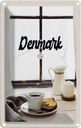 Blechschild 18x12 cm Dänemark Kaffee und Kuchen Fenster Bildmotiv Reisemotiv Abenteuer Reisen Urlaub