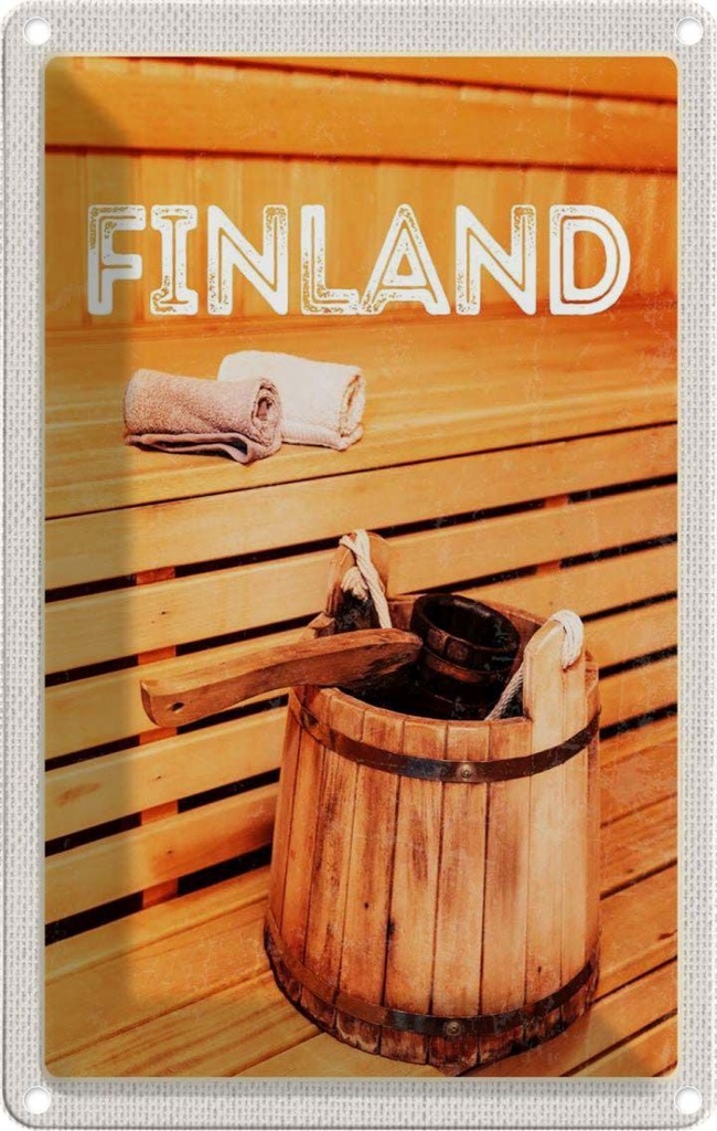 [LA-1782588] Blechschild 18x12 cm Dänemark Sauna Erholung Saunazubehör Bildmotiv Reisemotiv Abenteuer Reisen Urlaub