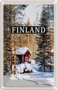 Blechschild 18x12 cm Finnland Winterzeit Schnee Wald Bildmotiv Reisemotiv Abenteuer Reisen Urlaub