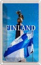 Blechschild 18x12 cm Finnland Helsinki goldener Adler Stein Bildmotiv Reisemotiv Abenteuer Reisen Urlaub