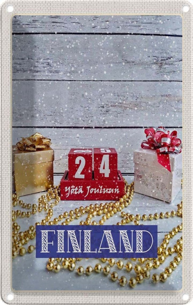 [LA-1782601] Blechschild 18x12 cm Finnland Weihnachten Yötä Jouluun Abenteuer Reisen Urlaub Ostern Gruß