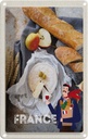 Blechschild 18x12 cm Frankreich Baguette Käse Birne Olive Abenteuer Reisen Urlaub