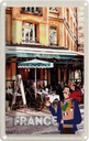 Blechschild 18x12 cm Frankreich Innenstadt Restaurant Wein Abenteuer Reisen Urlaub