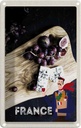 Blechschild 18x12 cm Frankreich Trauben Feigen Schimmelkäse Abenteuer Reisen Urlaub