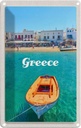 Blechschild 18x12 cm Greece Griechenland Meer Boot Strand Bildmotiv Reisemotiv Abenteuer Reisen Urlaub