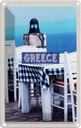 Blechschild 18x12 cm Greece Griechenland Restaurant Meer Bildmotiv Reisemotiv Abenteuer Reisen Urlaub