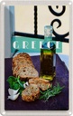 Blechschild 18x12 cm Greece Griechenland Öl Knoblauch Brot Bildmotiv Reisemotiv Abenteuer Reisen Urlaub