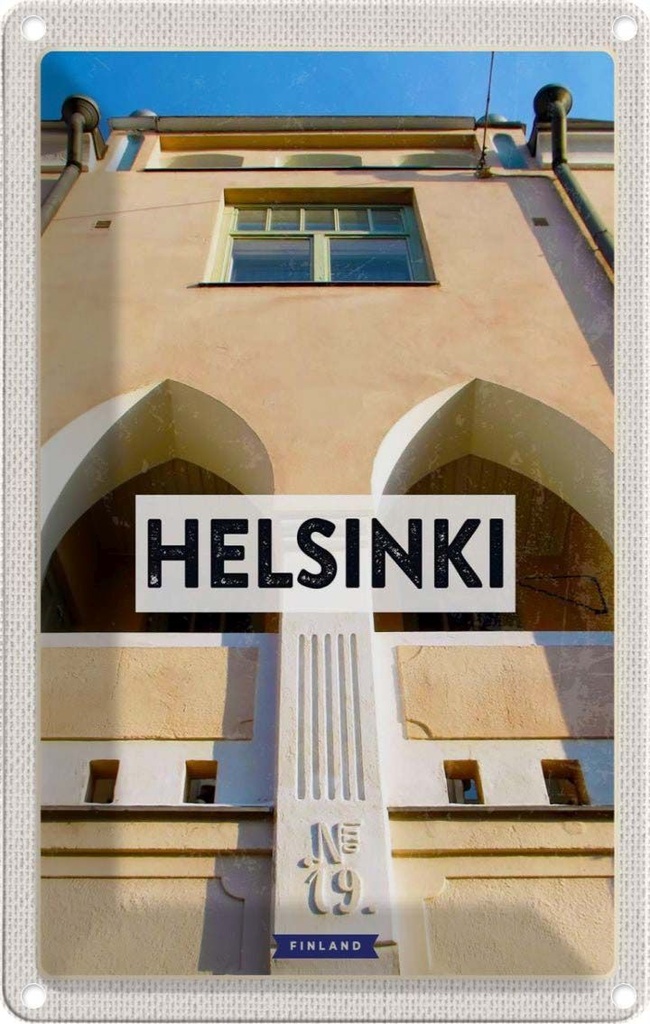 [LA-1782647] Blechschild 18x12 cm Helsinki Finnland Gebäude Bildmotiv Reisemotiv Abenteuer Reisen Urlaub