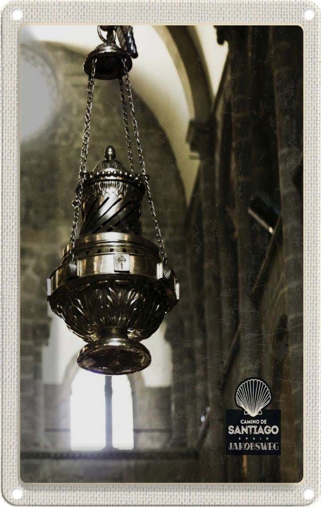 [LA-1782652] Blechschild 18x12 cm Spanien Kirche Laterne Mittelalter Bildmotiv Reisemotiv Abenteuer Reisen Urlaub