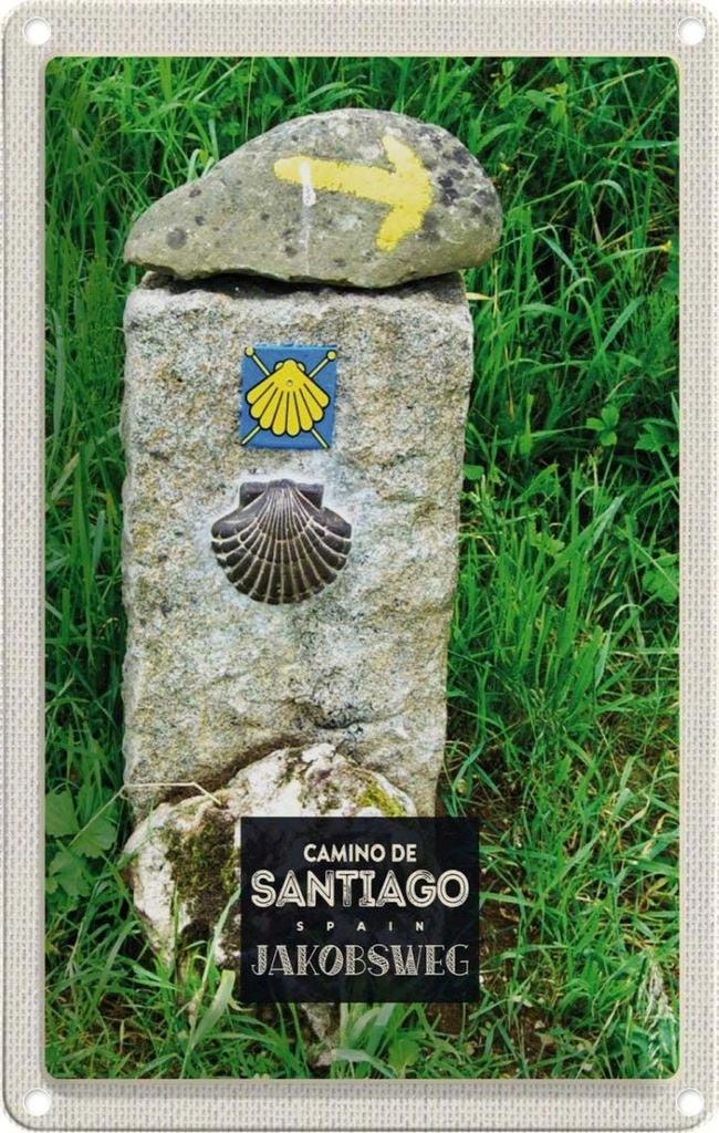 [LA-1782653] Blechschild 18x12 cm Spain Camino De Santiago Jakobsweg Bildmotiv Reisemotiv Abenteuer Reisen Urlaub