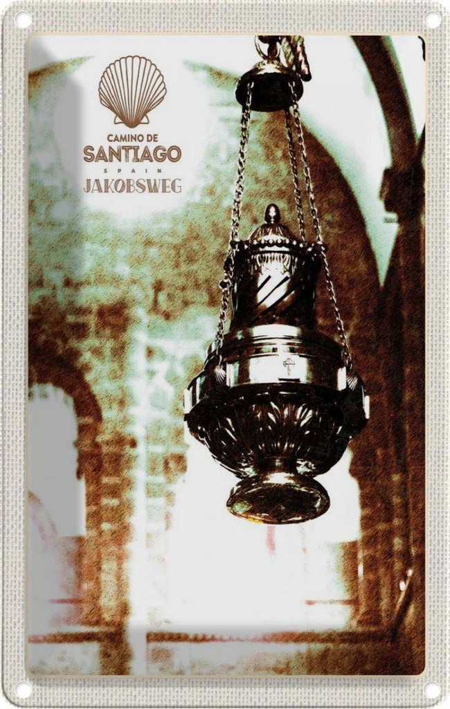 [LA-1782654] Blechschild 18x12 cm Spanien Laterne Camino De Santiago Bildmotiv Reisemotiv Abenteuer Reisen Urlaub