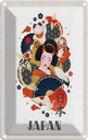 Blechschild 18x12 cm Japan Frau Katze Fisch Kunst Kultur