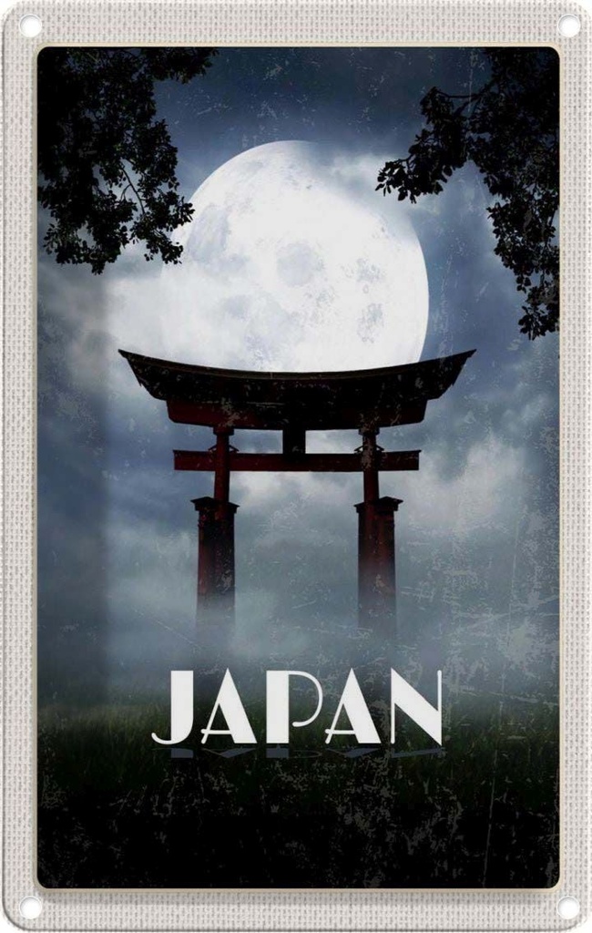 [LA-1782661] Blechschild 18x12 cm Japan Shinto Miyajima Kultur Religion Bildmotiv Reisemotiv Abenteuer Reisen Urlaub