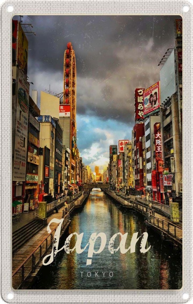 [LA-1782664] Blechschild 18x12 cm Tokio Japan Asiensziel Kultur Bildmotiv Reisemotiv Abenteuer Reisen Urlaub