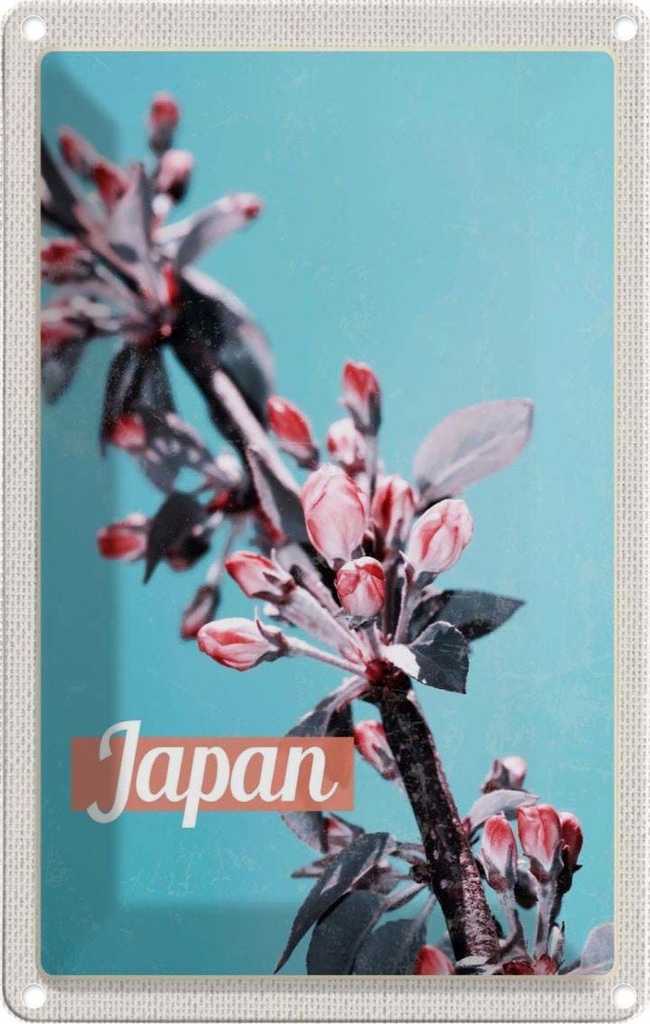 [LA-1782669] Blechschild 18x12 cm Japan Asien Blumen Baum Knospe Bildmotiv Reisemotiv Abenteuer Reisen Urlaub