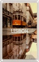 Blechschild 18x12 cm Lissabon Europa Straßenbahn Stadt Bildmotiv Reisemotiv Abenteuer Reisen Urlaub