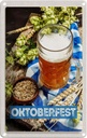 Blechschild 18x12 cm Oktoberfest Bier Glas Weizen Holz Feiern Party