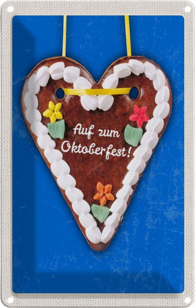 [LA-1782689] Blechschild 18x12 cm München Oktoberfest Lebkuchen Herz Feiern Party