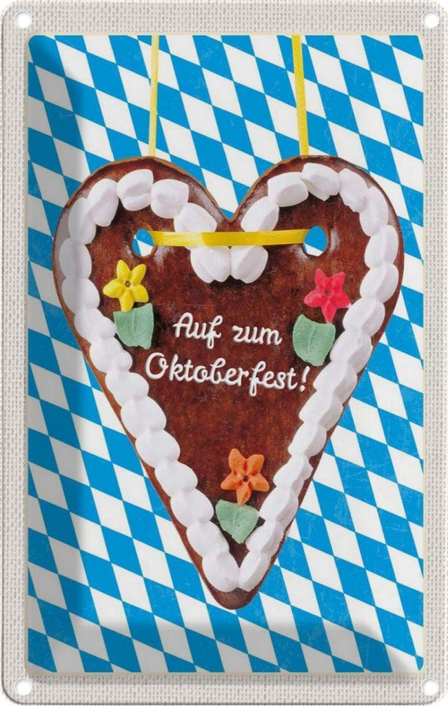 [LA-1782690] Blechschild 18x12 cm München Oktoberfest Lebkuchen Feier Feiern Party