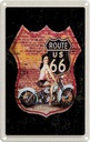 Blechschild 18x12 cm USA Amerika Reisen Urlaub Route US 66 Motorrad Frau Bildmotiv Reisemotiv Abenteuer