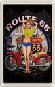 Blechschild 18x12 cm USA Amerika Route US 66 Biker Frau