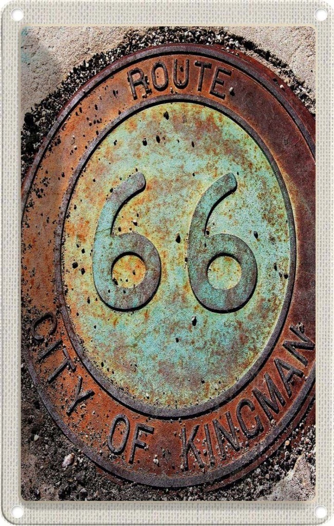 [LA-1782699] Blechschild 18x12 cm USA Amerika Reisen Urlaub Route 66 City of Kingman Bildmotiv Reisemotiv Abenteuer