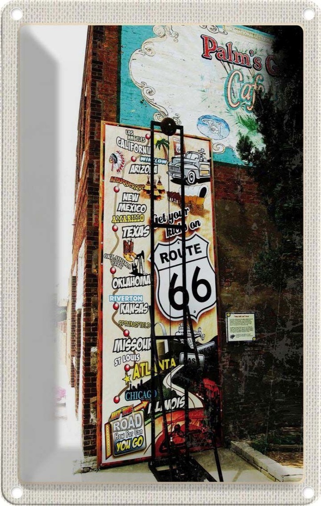 [LA-1782702] Blechschild 18x12 cm USA Los Route 66 AngelesRoute US Bildmotiv Reisemotiv Abenteuer Reisen Urlaub