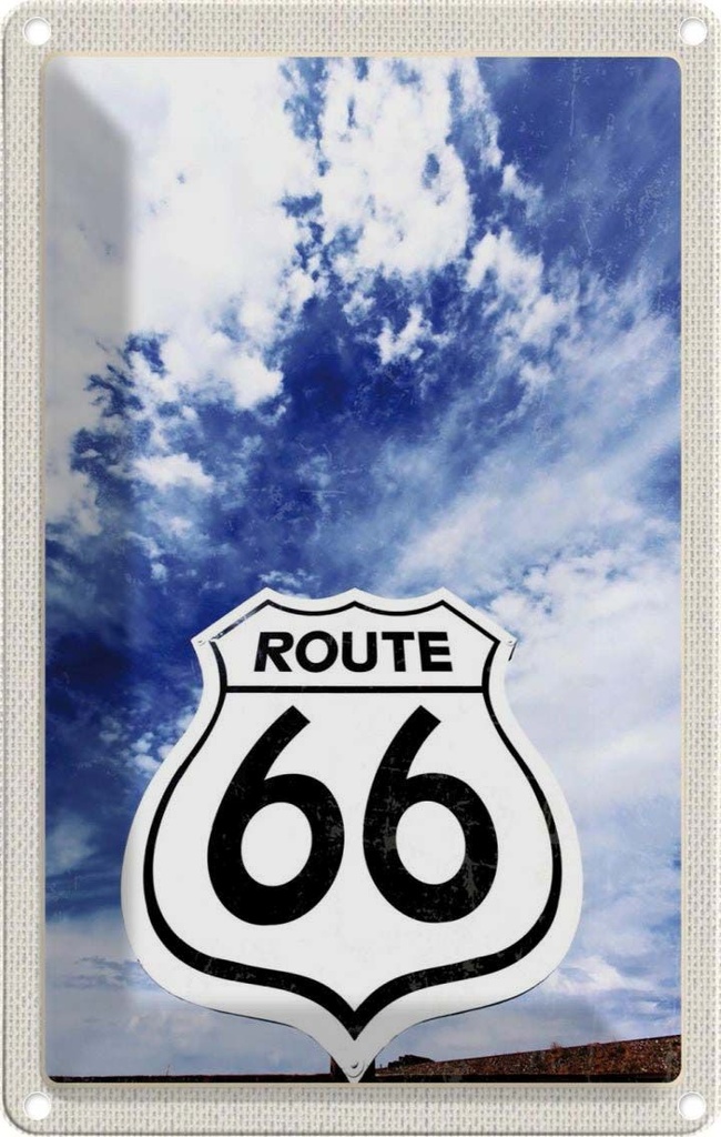 [LA-1782708] Blechschild 18x12 cm Amerika USA Urlaub Route 66 Straße Himmel Bildmotiv Reisemotiv Abenteuer Reisen