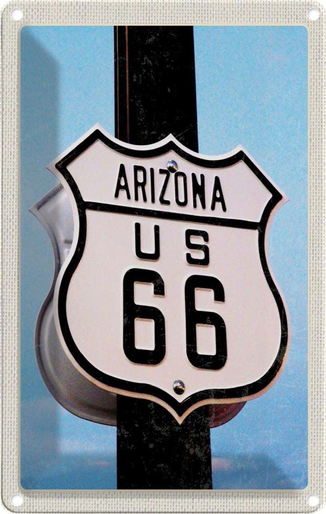 [LA-1782709] Blechschild 18x12 cm Amerika USA Urlaub Route 66 Arizona Straße Bildmotiv Reisemotiv Abenteuer Reisen