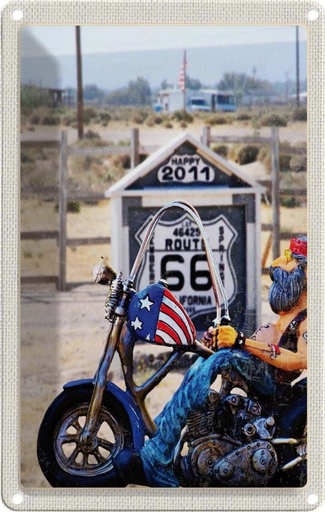 [LA-1782716] Blechschild 18x12 cm Amerika Route 66 Biker California Bildmotiv Reisemotiv Abenteuer Reisen Urlaub