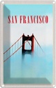 Blechschild 18x12 cm San Francisco Brücke Himmel blau Bildmotiv Reisemotiv Abenteuer Reisen Urlaub